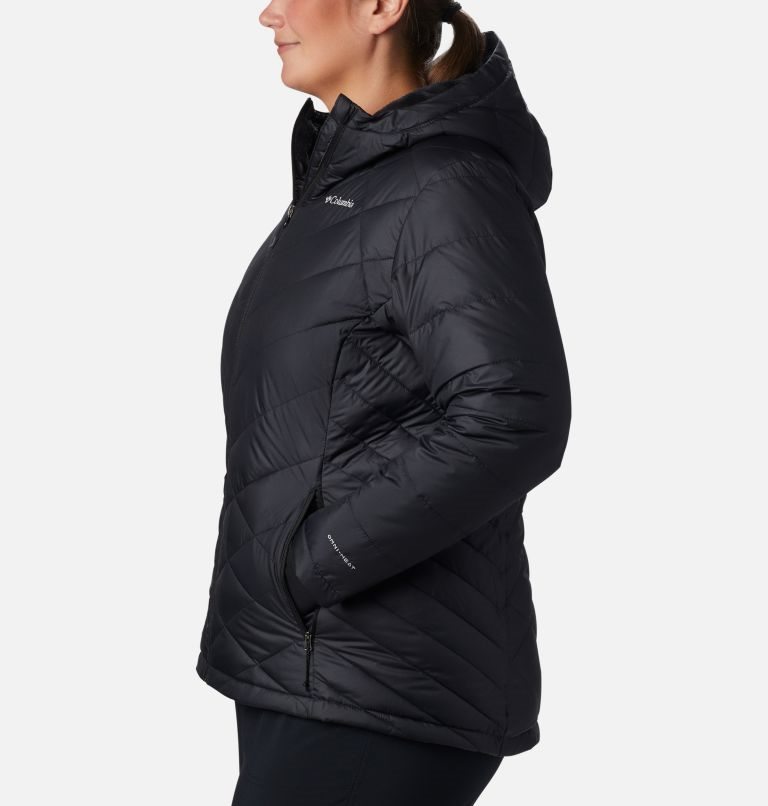 Women's Columbia Heavenly Hooded Jackets Black | Plus Size CA-H1034